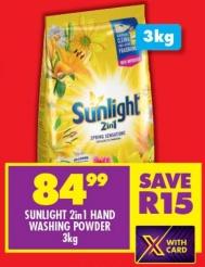 SUNLIGHT 2in1 HAND WASHING POWDER 3kg