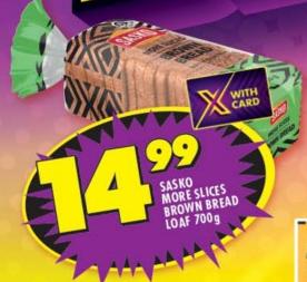 Sasko More Slices Brown Bread Loaf 700g