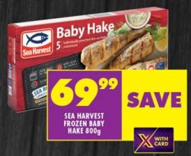 Sea Harvest Frozen Baby Hake 800g