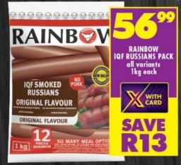 Rainbow IQF Russians Pack 1kg