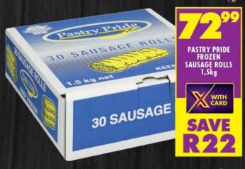 Pastry Pride Frozen Sausage Rolls 1.5kg