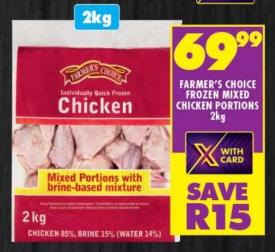 Farmer's Choice Frozen Mixed Chicken Portions 2kg