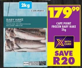 CAPE POINT FROZEN BABY HAKE 2kg