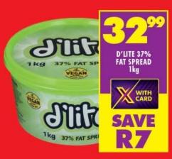 D'LITE 37% FAT SPREAD 1kg