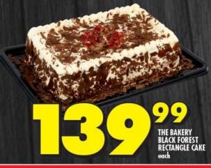 The Bakery Black Forest Rectangle Cake Each