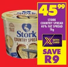 STORK COUNTRY SPREAD 40% FAT SPREAD 1kg