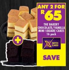 Any 2 The Bakery Chocolate/Vanilla Mini Square Cakes 16 pack