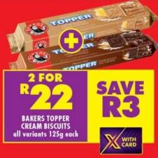 Bakers Topper Cream Biscuits All Variants 125g