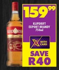 Klipdrift Export Brandy 750ml