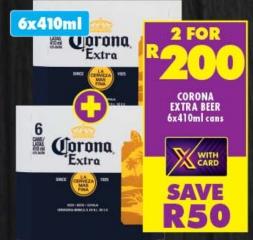 Corona Extra Beer 6x410ml cans