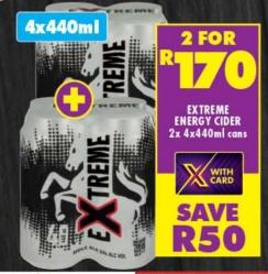 Extreme Energy Cider 2x4x440ml cans