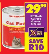 Ritebrand Cat Food all variants 820g each