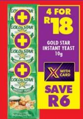 Gold Star Instant Yeast 10g