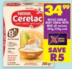 Nestle Cerelac Baby Cereal with Milk all variants 200g/250g