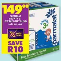 Parmalat Growth 3+ Low Fat Dairy Blend 6x1L per pack