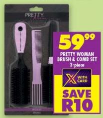 Pretty Woman Brush & Comb Set 3-piece