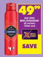 Old Spice Mens Deodorant All Variants 150ml Each