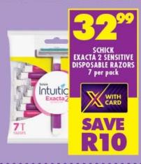 Schick Exacta 2 Sensitive Disposable Razors 7 per pack