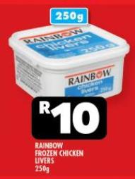 Rainbow Frozen Chicken Livers 250g