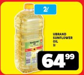 UBRAND SUNFLOWER OIL 2L