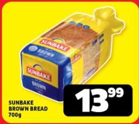 SUNBAKE BROWN BREAD 700g