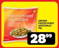 UBRAND FROZEN MIXED VEGETABLES 1kg