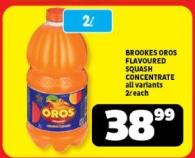 BROOKES OROS FLAVOURED SQUASH CONCENTRATE all variants 2L