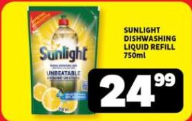 SUNLIGHT DISHWASHING LIQUID REFILL 750ml