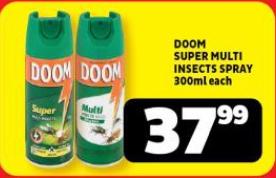 DOOM SUPER MULTI INSECTS SPRAY 300ml each