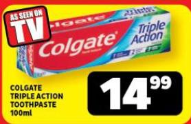 COLGATE TRIPLE ACTION TOOTHPASTE 100ml