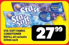 STA-SOFT FABRIC CONDITIONER REFILL all variants