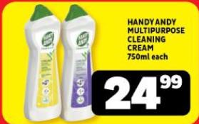 HANDY ANDY MULTIPURPOSE CLEANING CREAM 750ml each