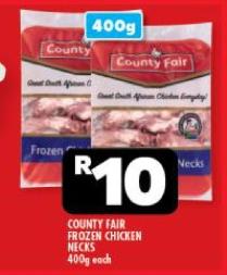 County Fair Frozen Chicken Necks 400g each