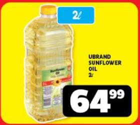 UBRAND SUNFLOWER OIL 2L