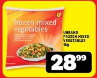 UBRAND FROZEN MIXED VEGETABLES 1kg