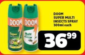 DOOM SUPER MULTI INSECTS SPRAY 300ml each