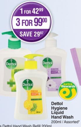 Dettol Hygiene Liquid Hand Wash 200ml / Assorted