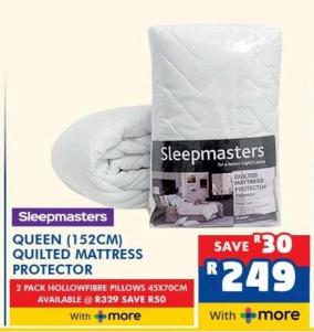 Sleepmasters Quilted Mattress Protector Queen (152cm)