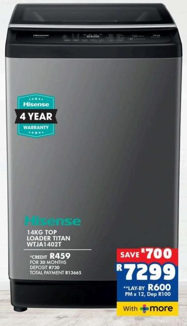 Hisense 14KG Top Loader Titan