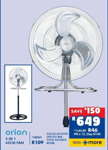 Orion 3 in 1 45CM Fan