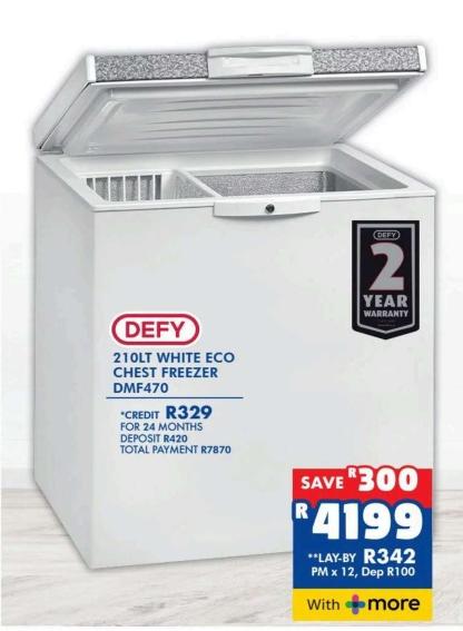 DEFY 210LT WHITE ECO CHEST FREEZER DMF470