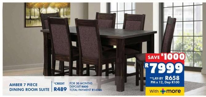 Amber 7 Piece Dining Room Suite