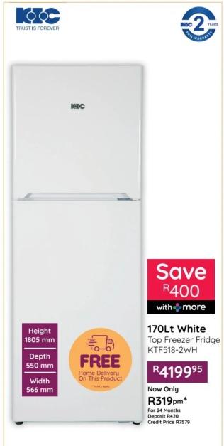 White Top Freezer Fridge