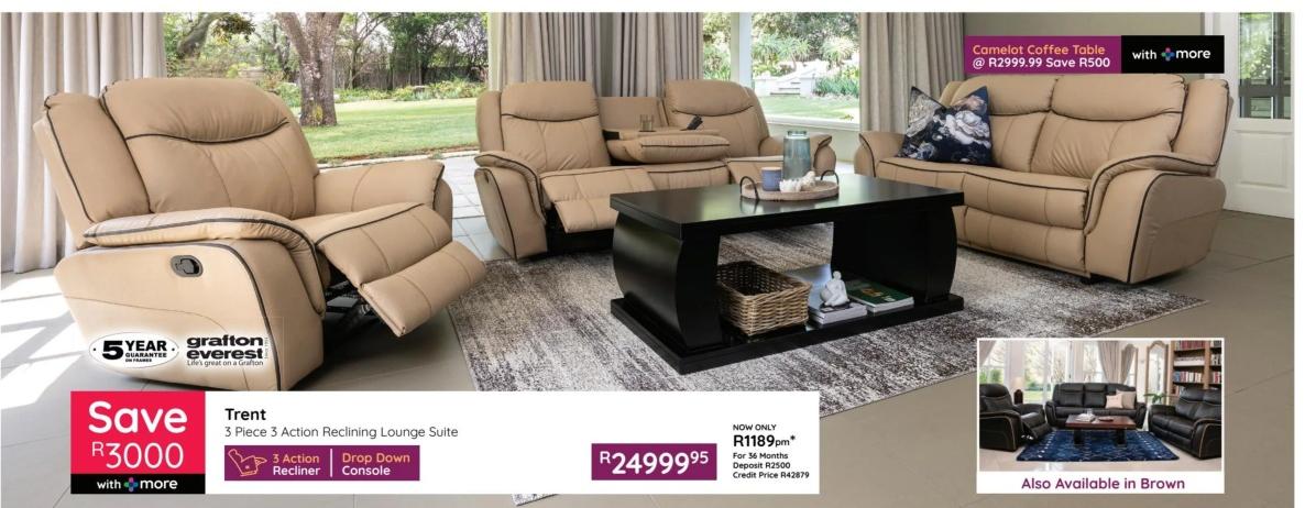 Trent 3 Piece 3 Action Reclining Lounge Suite