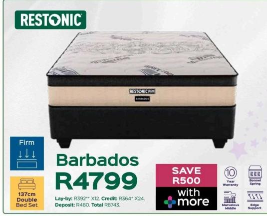 Restonic Barbados Firm Double Bed Set