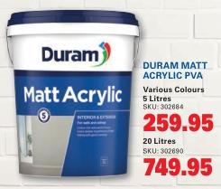 Duram Matt Acrylic PVA 20 Litres 