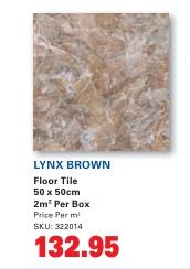 Lynx Brown Floor Tile  50 x 50cm 