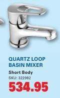 Quartzloop Basin Mixer Short Body 