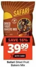 Safari Dried Fruit Bakers Mix 500g