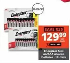 Energizer Max AA/AAA Alkaline Batteries 12-Pack